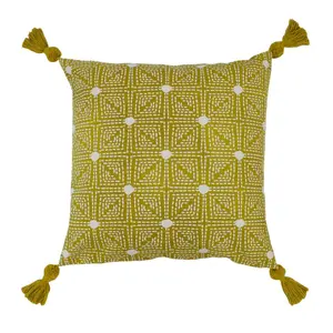 Geometric Square Throw Cushion (Set of 2) Ochre / Feather