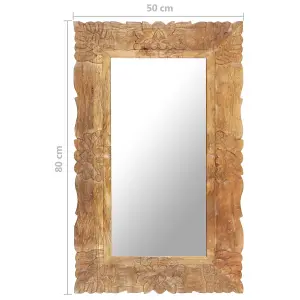 Berkfield Mirror 80x50 cm Solid Mango Wood