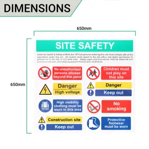 EAI - Site Safety Sign Build Own Composite Kit 650 x 650mm with 12 signs