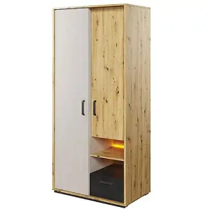 Ben Wardrobe with LED Lighting Stylish Storage Solution for Your Living Room