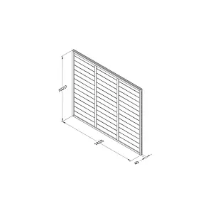 Forest Garden Traditional Overlap Dip treated 5ft Wooden Fence panel (W)1.83m (H)1.52m