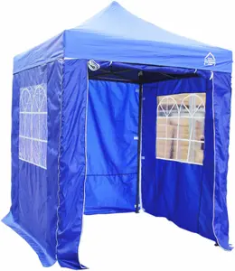 All Seasons Gazebos 2x2 Full Waterproof Pop Up Gazebo with 4 Lightweight Side Panels and Accessories Royal Blue