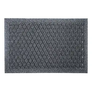 JVL Dirt Defender Scraper Doormat 40x60cm Diamond Grey