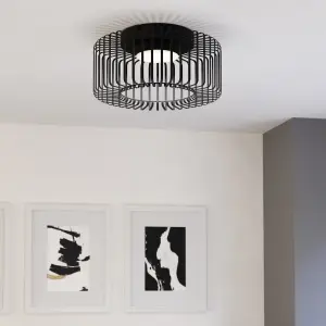 EGLO Ginestrone-Z Black Steel RGB Ceiling Light