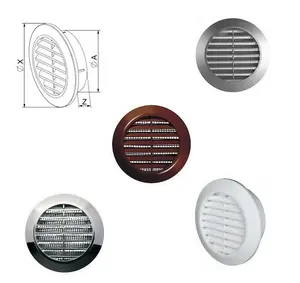 Silver Mini Round Air Vent Grille 70mm with Flange and Fly Screen Ventilation Cover