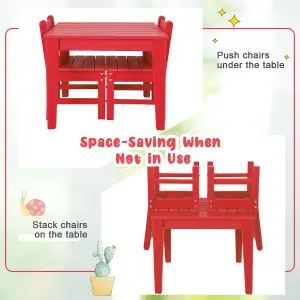 Costway 3-Piece Kids Table & Chairs Set Toddler Activity Table Desk Chairs Waterproof