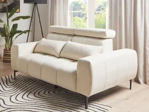 2 Seater Fabric Sofa Cream VEGAMO