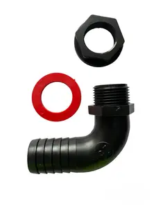 1"Water butt/rain barrel outlet elbow with nut+washer,requires 26mm hole