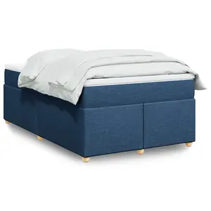 Berkfield Box Spring Bed with Mattress Blue 120x200 cm Fabric