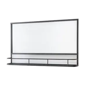 Wilford Metal Flat Wall Mirror with Shelves