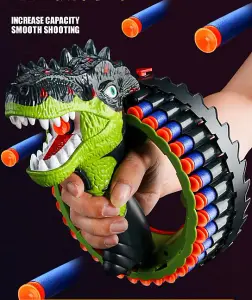 Dinosaur Target Blasting Toy With 40 Soft EVA Darts Automatic or Manual Shooting Modes