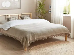 Bedspread YERBENT Cotton 150 x 200 cm Taupe