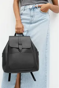 Womens Next Black Minimalist Backpack - Black