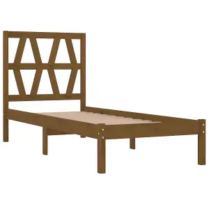 Berkfield Bed Frame Honey Brown Solid Wood Pine 100x200 cm