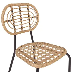 Set of 4 Garden Chairs PRATELLO PE Rattan Natural