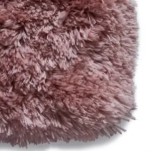 Rose Thick Shaggy Rug, Handmade Modern Rug, Plain Rose Shaggy Rug for Bedroom, Living Room, & Dining Room-80cm X 150cm