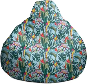 rucomfy Printed Outdoor Jungle Bird Extra Large Classic Beanbag