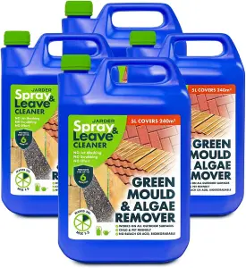 4 x 5L Jarder Spray & Leave Patio Cleaner - Green Mould and Algae Remover