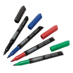 Draper Marker Pens, Multicoloured (Pack of 4) 20943