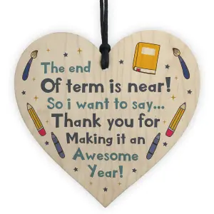 Teacher Gift Poem Hanging Heart Thank You Teacher Assistant Gift Leaving Gift