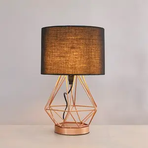 Haigler Metal Table Lamp Copper / White / LED Bulb