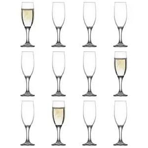 LAV Misket Glass Champagne Flutes - 190ml - Pack of 12