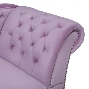 Right Hand Chaise Lounge Velvet Light Violet NIMES