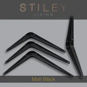 London Shelf Bracket 150X200mm Matt Black (Pack Of 4)