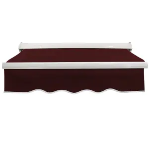 SunDaze 2.5x2M Half Cassette Electric Awning Retractable Garden Sun Shade Sail Canopy Wine Red