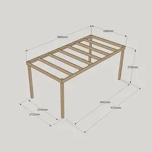 Box Pergola - Wood - L180 x W480 x H270 cm - Light Green