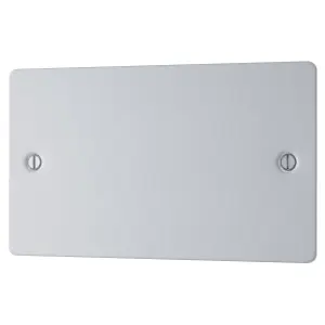 BG Brushed Steel 2 gang Double Blanking plate