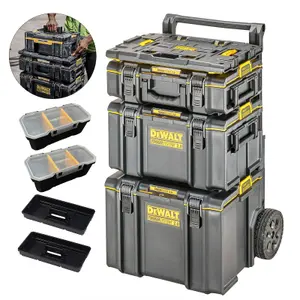 Dewalt Toughsystem 2 Rolling Tool Storage Box Trolley + Tstak Adaptor + Storage