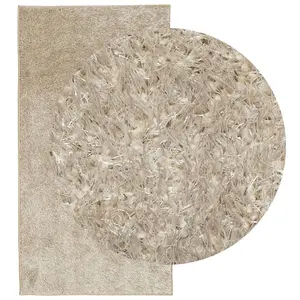 Rug ISTAN High Pile Shiny Look Beige 100x200 cm