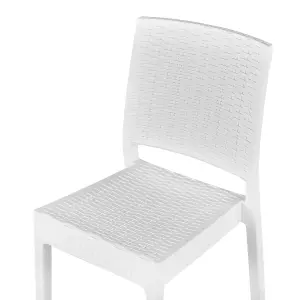 Set of 4 Garden Chairs FOSSANO Synthetic Material White