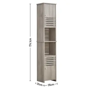 Freestanding Tall Bathroom Storage Cabinet W 350 x D 310 x H 1741 mm