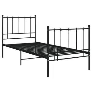 Berkfield Bed Frame Black Metal 100x200 cm