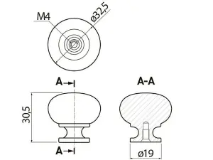 BERGAMO - cabinet door knob - white