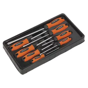 Sealey Screwdriver Set 8pc Hi-Vis Orange HV003