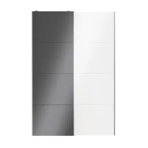 Atomia Panelled Anthracite & white High gloss 2 door Sliding Wardrobe Door kit (H)2250mm (W)1500mm