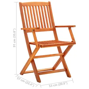 Berkfield Folding Garden Chairs 6 pcs Solid Eucalyptus Wood