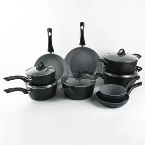 URBN-CHEF 9 Pcs Forged Aluminium Induction Cooking Saucepan Pots Frying Pans Cookware Set