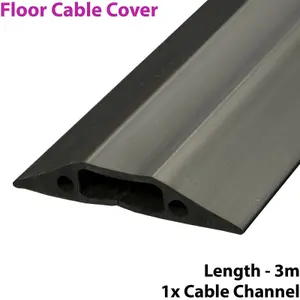 3m x 68mm Heavy Duty Rubber Floor Cable Cover Protector Conduit Tunnel Sleeve