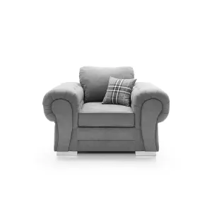 Verona Armchair in Light Grey in Chenille