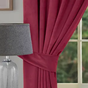 Home Curtains Montreal Soft Velour Tiebacks Wine (PAIR)