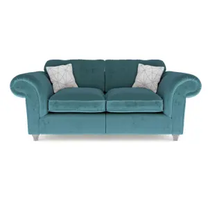 Windsor 2 Seater Teal Sofa - Silver Feet