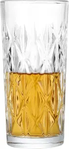 simpa 330ml Old Fashion Style Textured Design Hi-ball Drinking Glasses, Set of 6