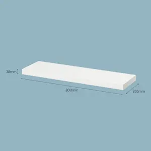 GoodHome Cusko White Rectangular Floating shelf (L)80cm x (D)23.5cm