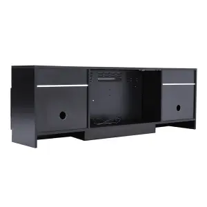 Black Electric Fire Suite,Fireplace and Black Fire Surround Set,Fireplace TV Stand 12 Mood Light Colors