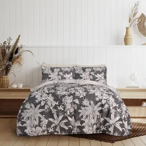 Ocheyedan Cotton Blend Abstract Duvet Cover Set with Pillowcases Black / 230 x 220 cm