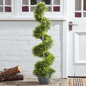 Artificial Topiary Twirl Potted Tree Plant 120cm